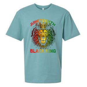 Lion Juneteenth Black King Melanin Father Dad Sueded Cloud Jersey T-Shirt