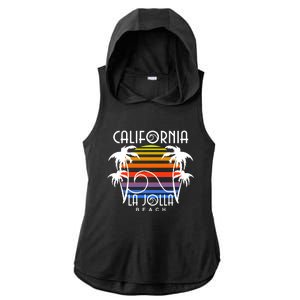 La Jolla Beach California Ladies PosiCharge Tri-Blend Wicking Draft Hoodie Tank