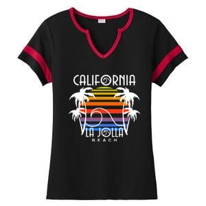 La Jolla Beach California Ladies Halftime Notch Neck Tee