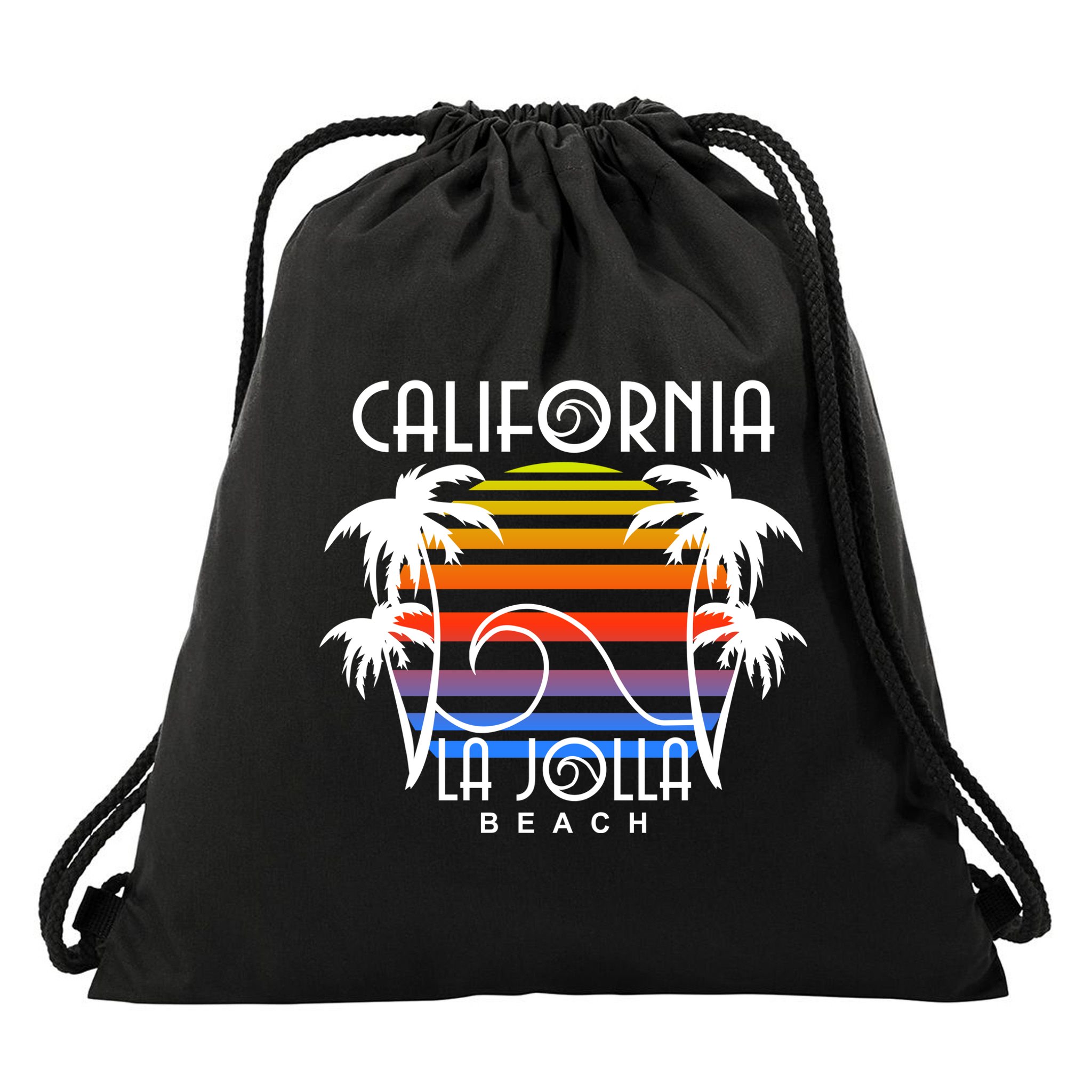 La Jolla Beach California Drawstring Bag