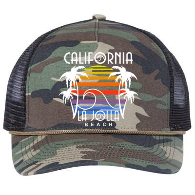 La Jolla Beach California Retro Rope Trucker Hat Cap