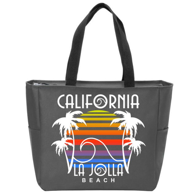 La Jolla Beach California Zip Tote Bag