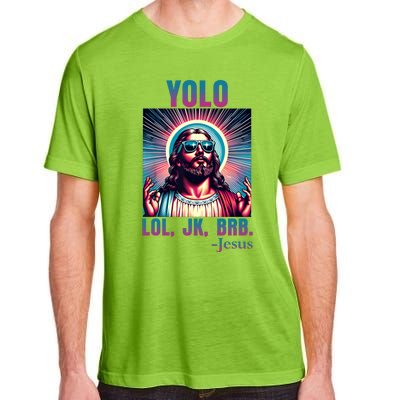 Lol Jk Brb Jesus Funny Easter Day Adult ChromaSoft Performance T-Shirt