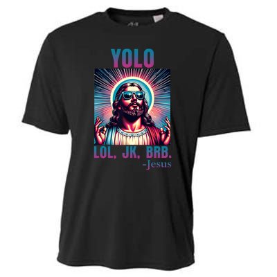 Lol Jk Brb Jesus Funny Easter Day Cooling Performance Crew T-Shirt