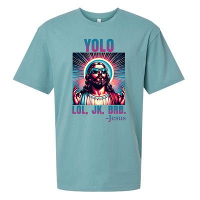 Lol Jk Brb Jesus Funny Easter Day Sueded Cloud Jersey T-Shirt