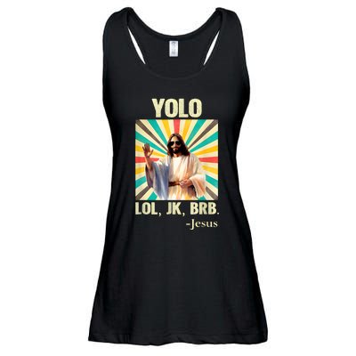 Lol Jk Brb Jesus Funny Easter Christians Ladies Essential Flowy Tank