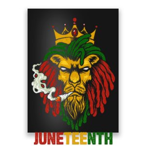 Lion Juneteenth Cool Black History African American Flag Poster