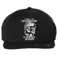 Lion Jesus Cross Fully Vaccinated By The Blood Of Jesus Wool Snapback Cap