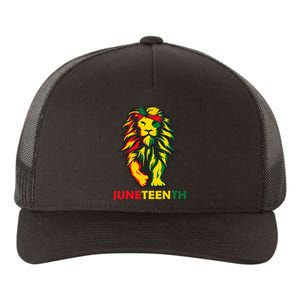 Lion Juneteenth Cool Black History African American Flag Yupoong Adult 5-Panel Trucker Hat