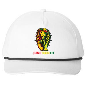 Lion Juneteenth Cool Black History African American Flag Snapback Five-Panel Rope Hat