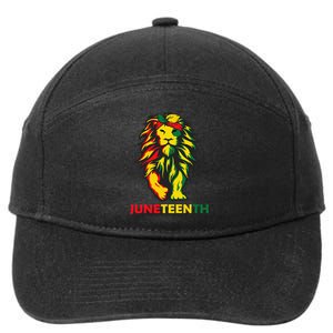 Lion Juneteenth Cool Black History African American Flag 7-Panel Snapback Hat