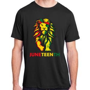 Lion Juneteenth Cool Black History African American Flag Adult ChromaSoft Performance T-Shirt