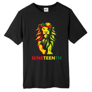 Lion Juneteenth Cool Black History African American Flag Tall Fusion ChromaSoft Performance T-Shirt