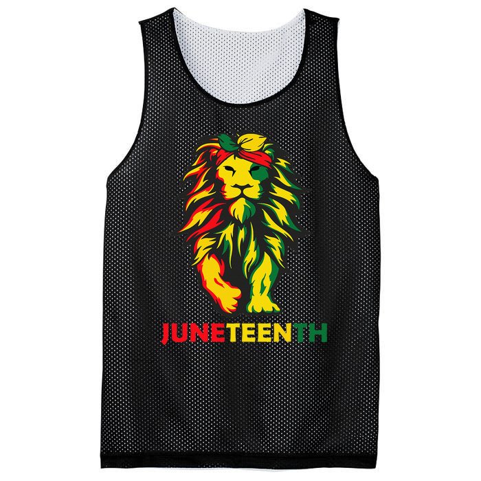 Lion Juneteenth Cool Black History African American Flag Mesh Reversible Basketball Jersey Tank