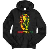 Lion Juneteenth Cool Black History African American Flag Tie Dye Hoodie