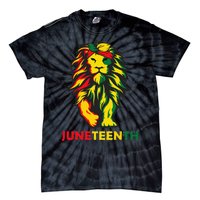 Lion Juneteenth Cool Black History African American Flag Tie-Dye T-Shirt