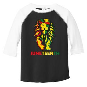 Lion Juneteenth Cool Black History African American Flag Toddler Fine Jersey T-Shirt