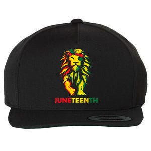 Lion Juneteenth Cool Black History African American Flag Wool Snapback Cap