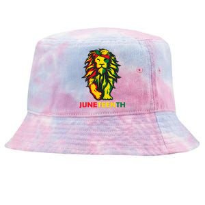 Lion Juneteenth Cool Black History African American Flag Tie-Dyed Bucket Hat