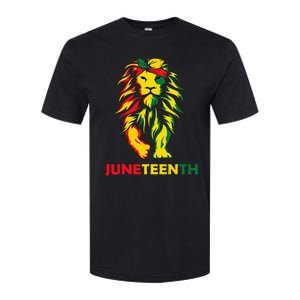 Lion Juneteenth Cool Black History African American Flag Softstyle CVC T-Shirt