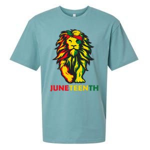 Lion Juneteenth Cool Black History African American Flag Sueded Cloud Jersey T-Shirt