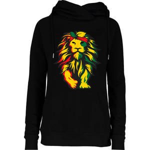 Lion Juneteenth Cool Black History African American Flag Womens Funnel Neck Pullover Hood