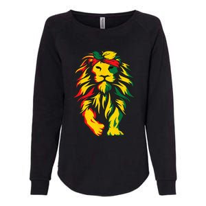 Lion Juneteenth Cool Black History African American Flag Womens California Wash Sweatshirt