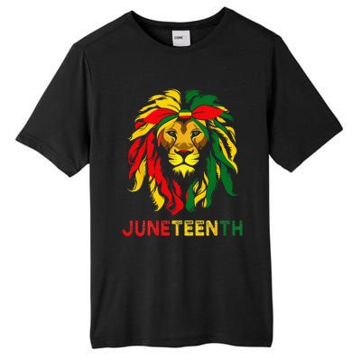 Lion Juneteenth Cool Black History African American Flag Tall Fusion ChromaSoft Performance T-Shirt