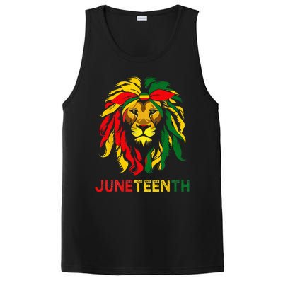 Lion Juneteenth Cool Black History African American Flag PosiCharge Competitor Tank