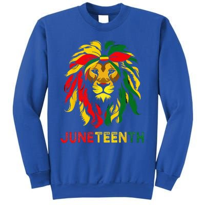 Lion Juneteenth Cool Black History African American Flag Sweatshirt