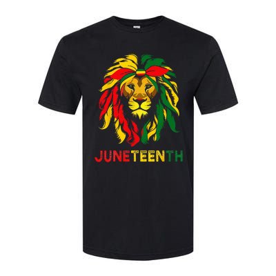 Lion Juneteenth Cool Black History African American Flag Softstyle CVC T-Shirt