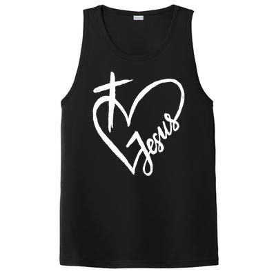 Love Jesus Cross Heart PosiCharge Competitor Tank