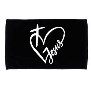 Love Jesus Cross Heart Microfiber Hand Towel