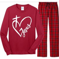 Love Jesus Cross Heart Long Sleeve Pajama Set