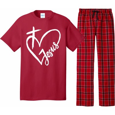 Love Jesus Cross Heart Pajama Set