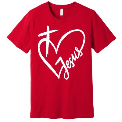 Love Jesus Cross Heart Premium T-Shirt