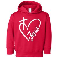 Love Jesus Cross Heart Toddler Hoodie