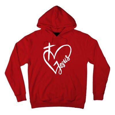 Love Jesus Cross Heart Tall Hoodie