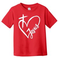 Love Jesus Cross Heart Toddler T-Shirt