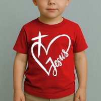 Love Jesus Cross Heart Toddler T-Shirt