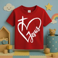 Love Jesus Cross Heart Toddler T-Shirt