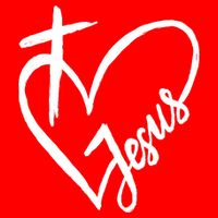 Love Jesus Cross Heart Women's V-Neck T-Shirt