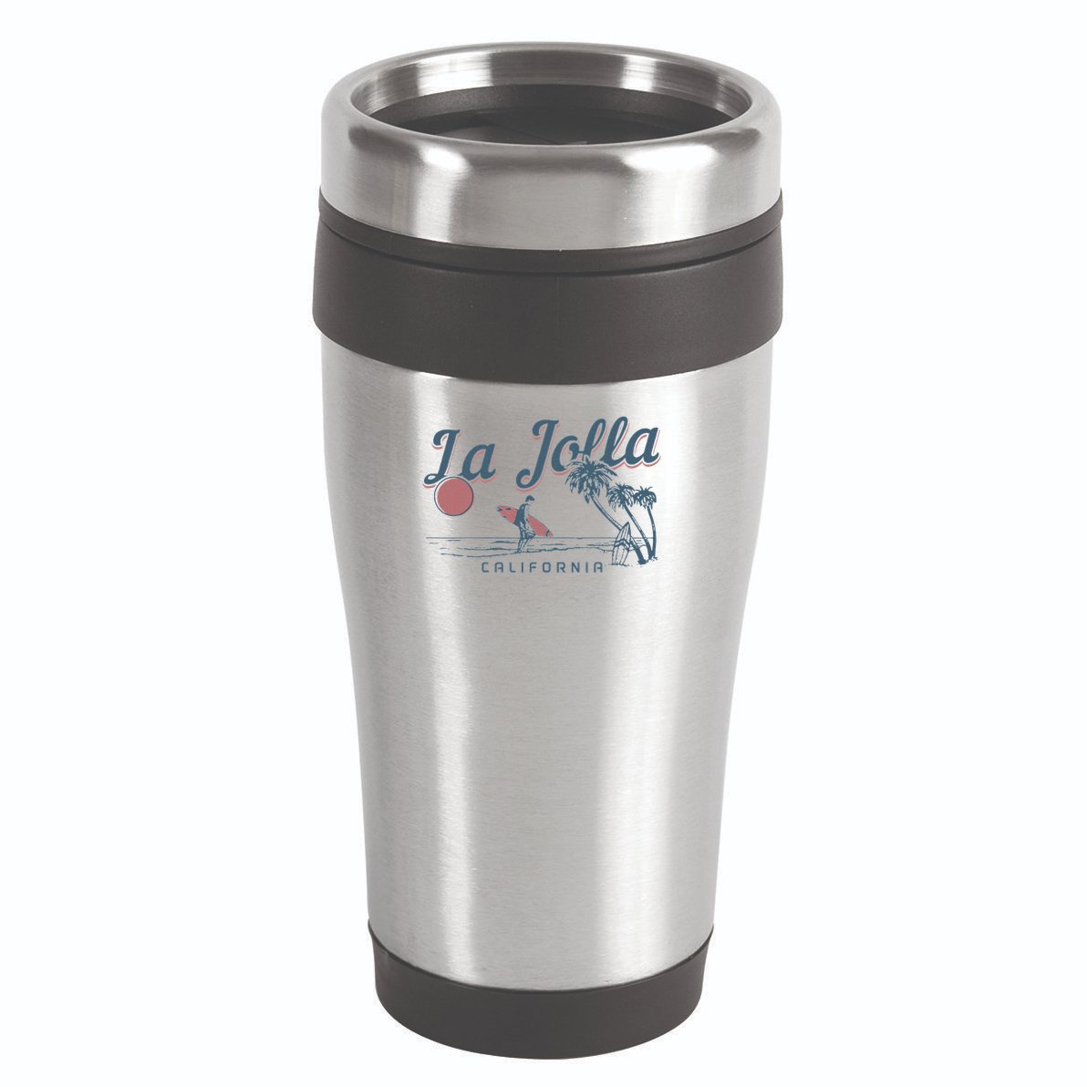 La Jolla California Surf Beach Vintage Souvenir Surfer 16oz Travel Tumbler