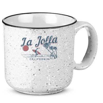 La Jolla California Surf Beach Vintage Souvenir Surfer 15oz Campfire Ceramic Mug