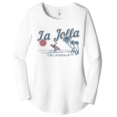 La Jolla California Surf Beach Vintage Souvenir Surfer Women's Perfect Tri Tunic Long Sleeve Shirt