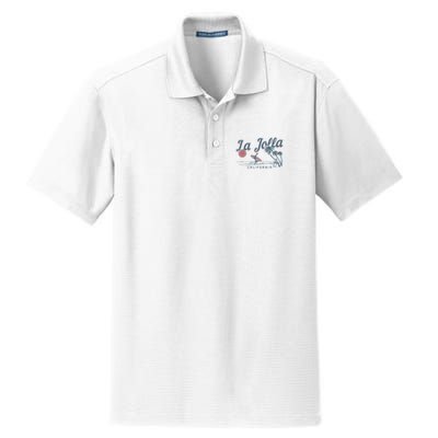 La Jolla California Surf Beach Vintage Souvenir Surfer Dry Zone Grid Polo