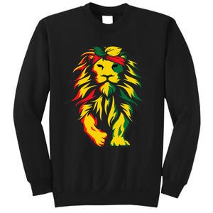 Lion Juneteenth Cool Black History African American Flag Sweatshirt