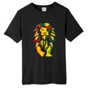 Lion Juneteenth Cool Black History African American Flag Tall Fusion ChromaSoft Performance T-Shirt