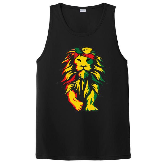 Lion Juneteenth Cool Black History African American Flag PosiCharge Competitor Tank