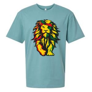 Lion Juneteenth Cool Black History African American Flag Sueded Cloud Jersey T-Shirt